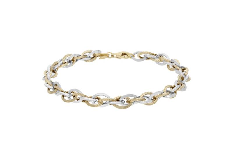Firetti Armband Schmuck Geschenk Gold 585 Armschmuck Doppelankerkette bicolor von Firetti