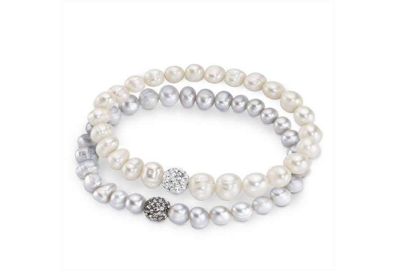 Firetti Armband Set Multipack Schmuck Geschenk Armschmuck Armketten (Set), mit Kristallstein - mit Süßwasserzuchtperle von Firetti