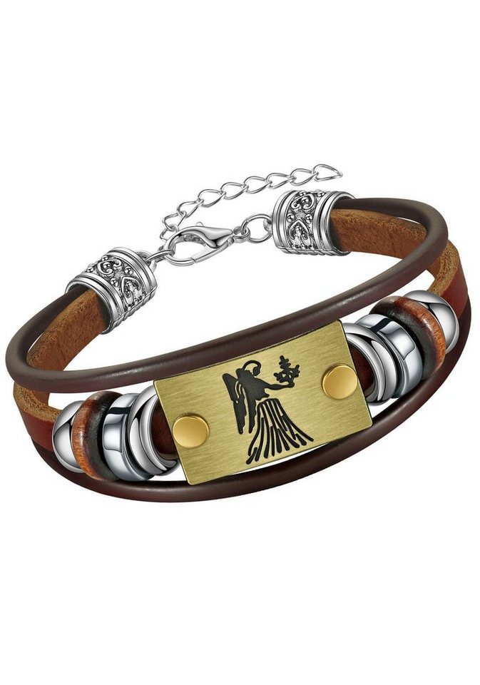 Firetti Armband Schmuck Geschenk Armschmuck Armkette Edelstein Sternzeichen, Made in Germany - mit Hämatit - mit Holzimitat von Firetti