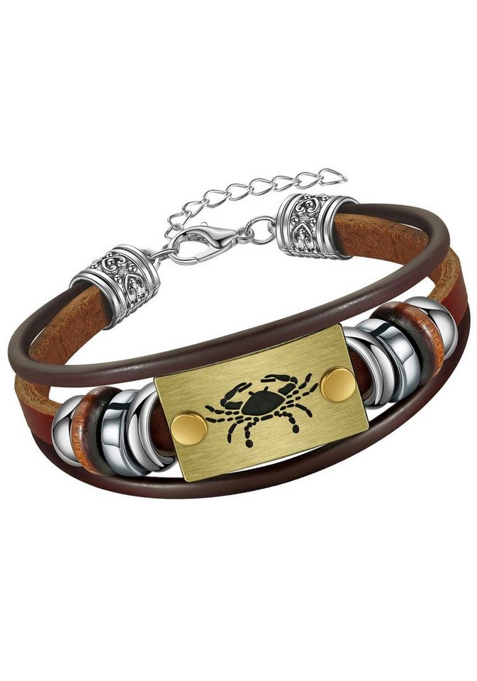 Firetti Armband Schmuck Geschenk Armschmuck Armkette Edelstein Sternzeichen, Made in Germany - mit Hämatit - mit Holzimitat von Firetti