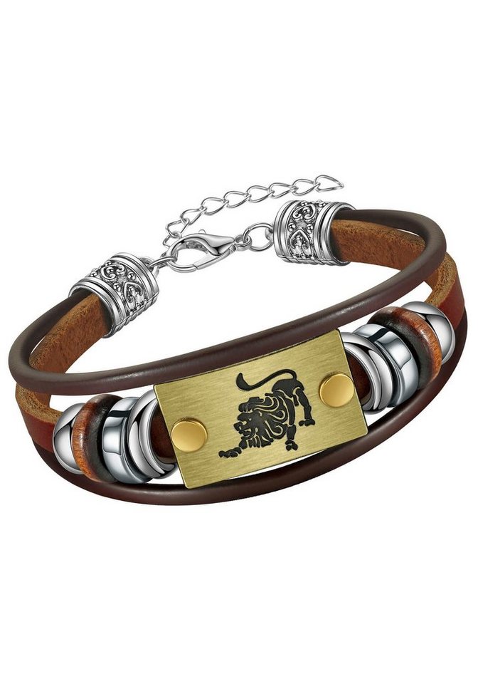 Firetti Armband Schmuck Geschenk Armschmuck Armkette Edelstein Sternzeichen, Made in Germany - mit Hämatit - mit Holzimitat von Firetti