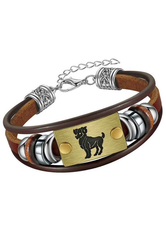 Firetti Armband Schmuck Geschenk Armschmuck Armkette Edelstein Sternzeichen, Made in Germany - mit Hämatit - mit Holzimitat von Firetti