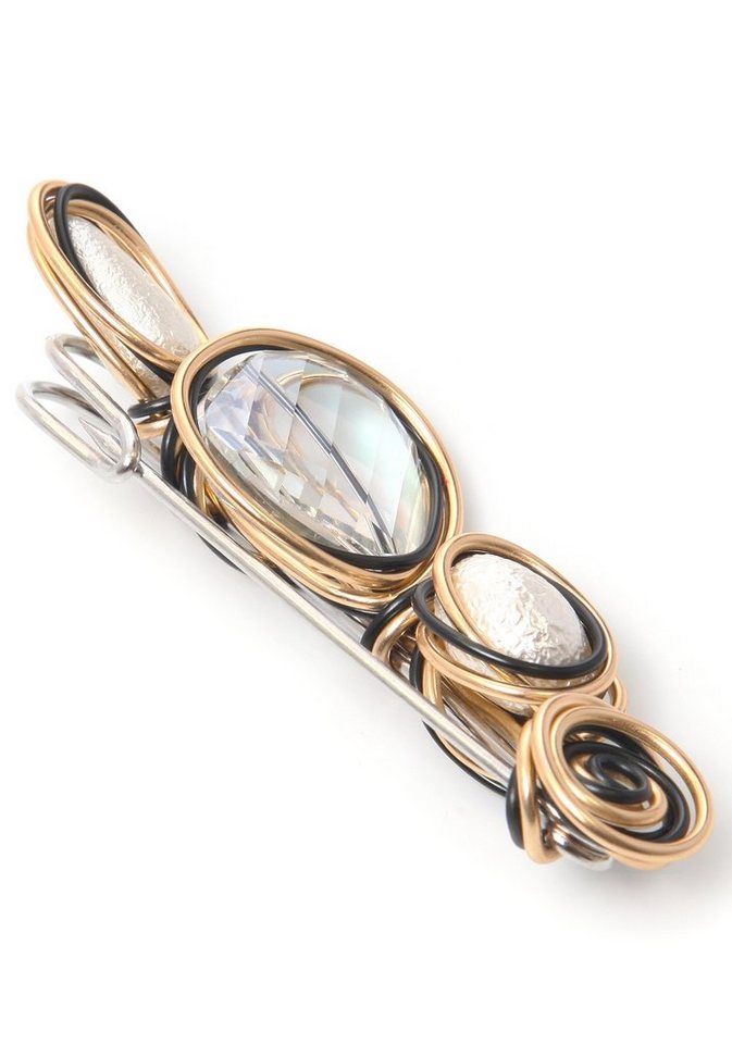 Firetti Brosche Schmuck Geschenk Ansteckschmuck tricolor, mit Glasstein von Firetti