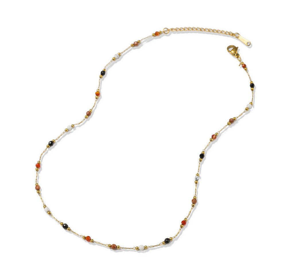 Firetti Collier Schmuck Geschenk Edelstahl Halsschmuck Halskette Edelstein, Made in Germany - mit Achat von Firetti