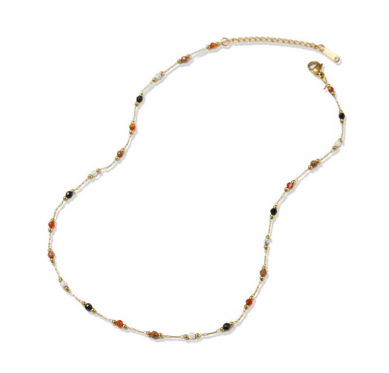 Firetti Collier Schmuck Geschenk Edelstahl Halsschmuck Halskette Edelstein, Made in Germany - mit Achat von Firetti