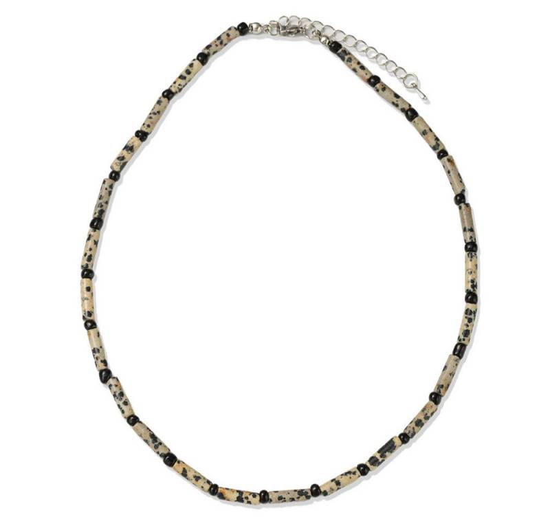 Firetti Collier Schmuck Geschenk Edelstahl Halsschmuck Halskette Edelstein, Made in Germany - mit Dalmatiner Jaspis, Onyx von Firetti