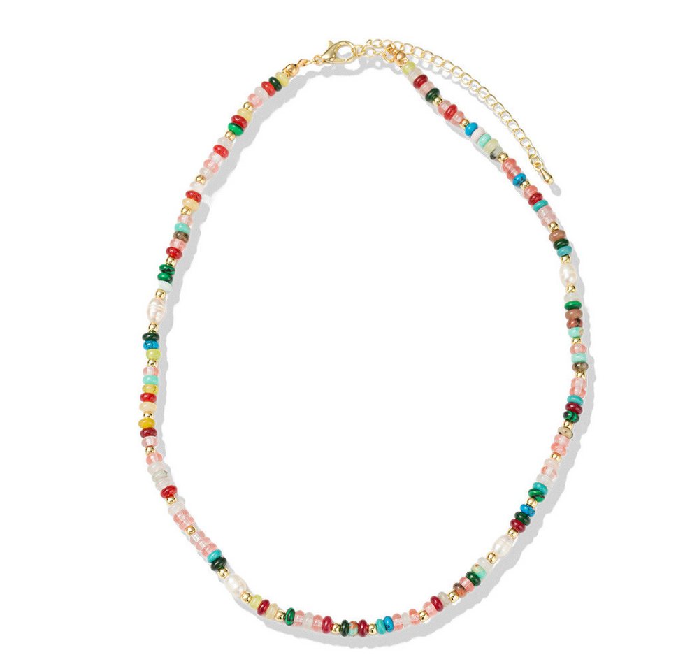 Firetti Collier Schmuck Geschenk Edelstahl Halsschmuck Halskette Edelstein, Made in Germany - mit Edelsteinen - mit Süßwasserzuchtperle von Firetti