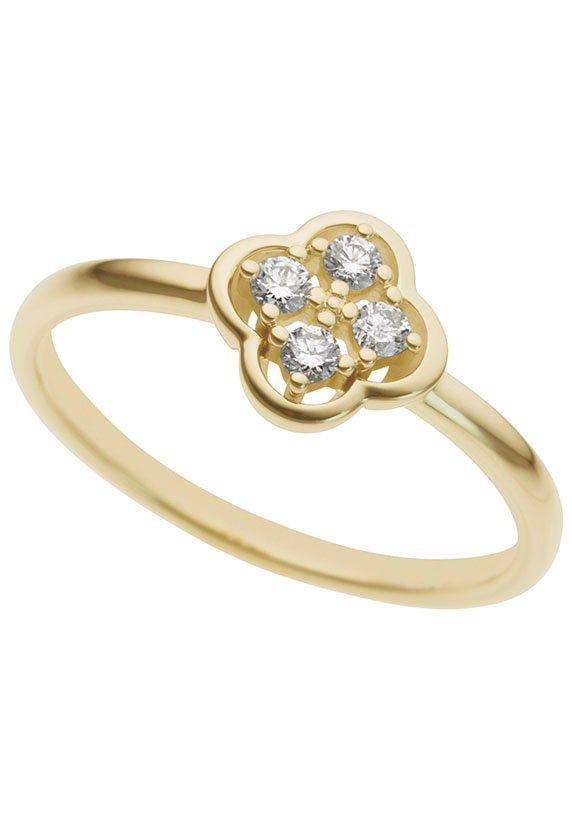 Firetti Diamantring Schmuck Geschenk Gold 333 Damenring Goldring Diamant Blume, mit Brillanten von Firetti