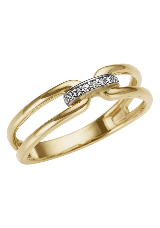 Firetti Diamantring Schmuck Geschenk Gold 333 Damenring Goldring Kettenglied, mit Brillanten von Firetti