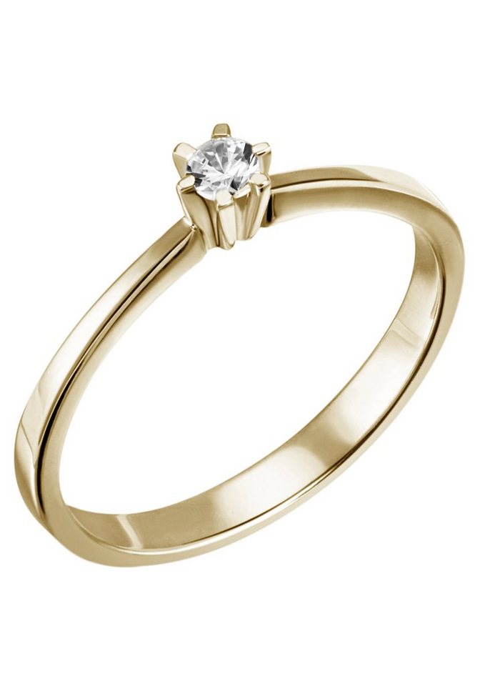 Firetti Diamantring Schmuck Geschenk Gold 375 Damenring Verlobungsring Goldring Solitär, mit Brillant von Firetti