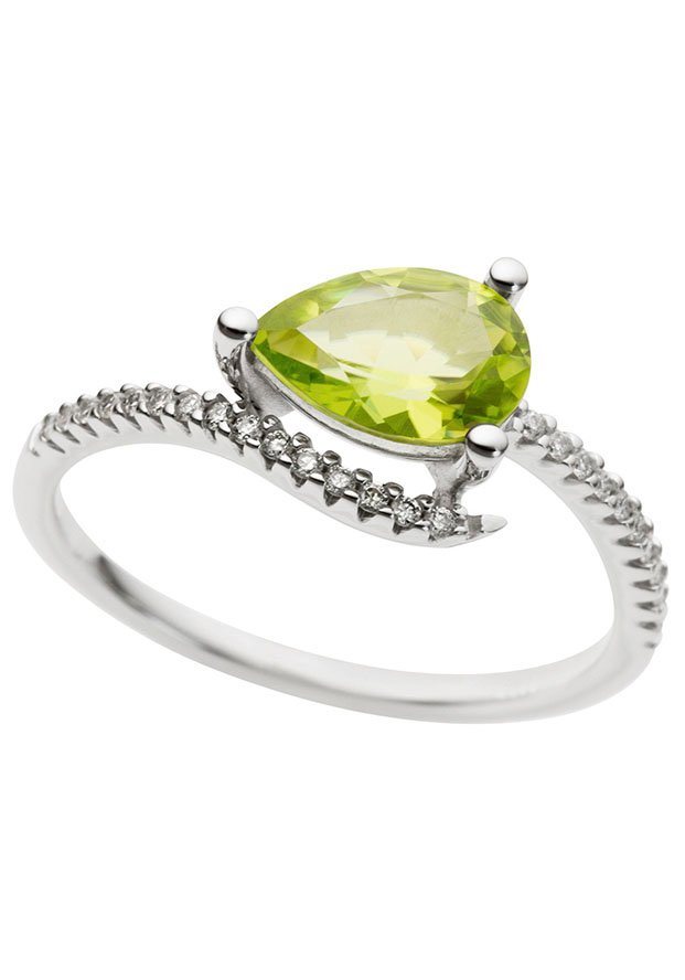 Firetti Diamantring Schmuck Geschenk Gold 333 Damenring Goldring Diamant, mit Granat oder Peridot - mit Brillanten von Firetti