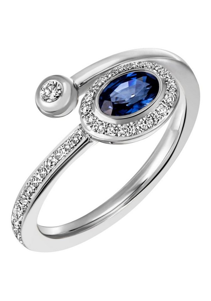 Firetti Fingerring Schmuck Geschenk Silber 925 Silberring blau glitzernd, mit Zirkonia (synth) von Firetti