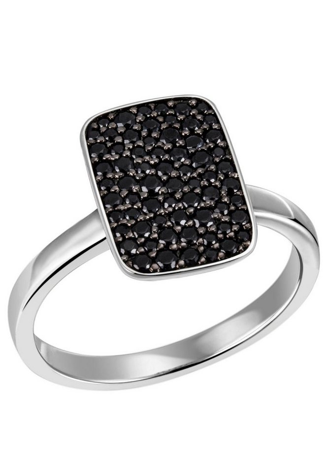 Firetti Fingerring Schmuck Geschenk Silber 925 Silberring Dog Tag-Optik, mit Zirkonia (synth) von Firetti