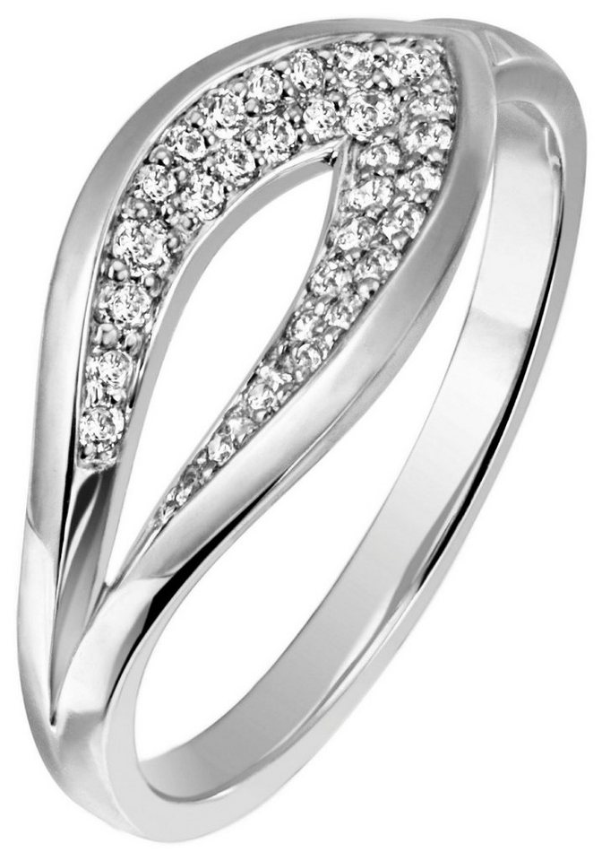 Firetti Fingerring Schmuck Geschenk Silber 925 Silberring Elipse, mit Zirkonia (synth) von Firetti
