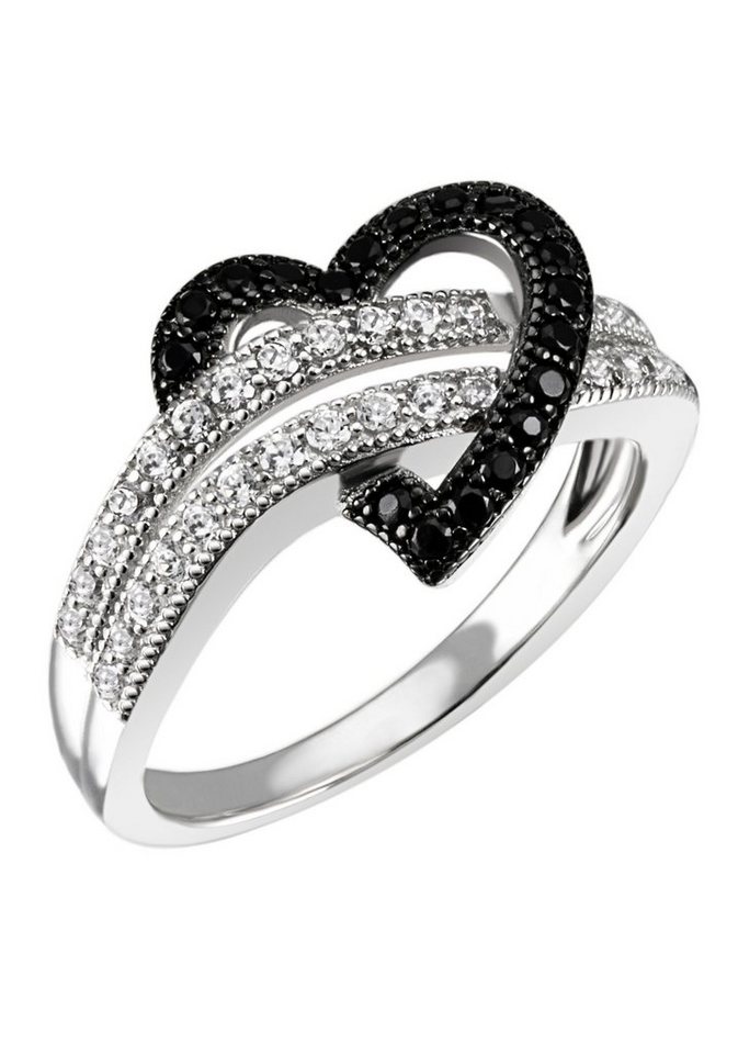 Firetti Fingerring Schmuck Geschenk Silber 925 Silberring Herz, mit Zirkonia (synth) von Firetti