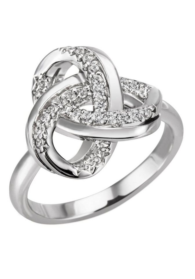 Firetti Fingerring Schmuck Geschenk Silber 925 Silberring Knoten, mit Zirkonia (synth) von Firetti