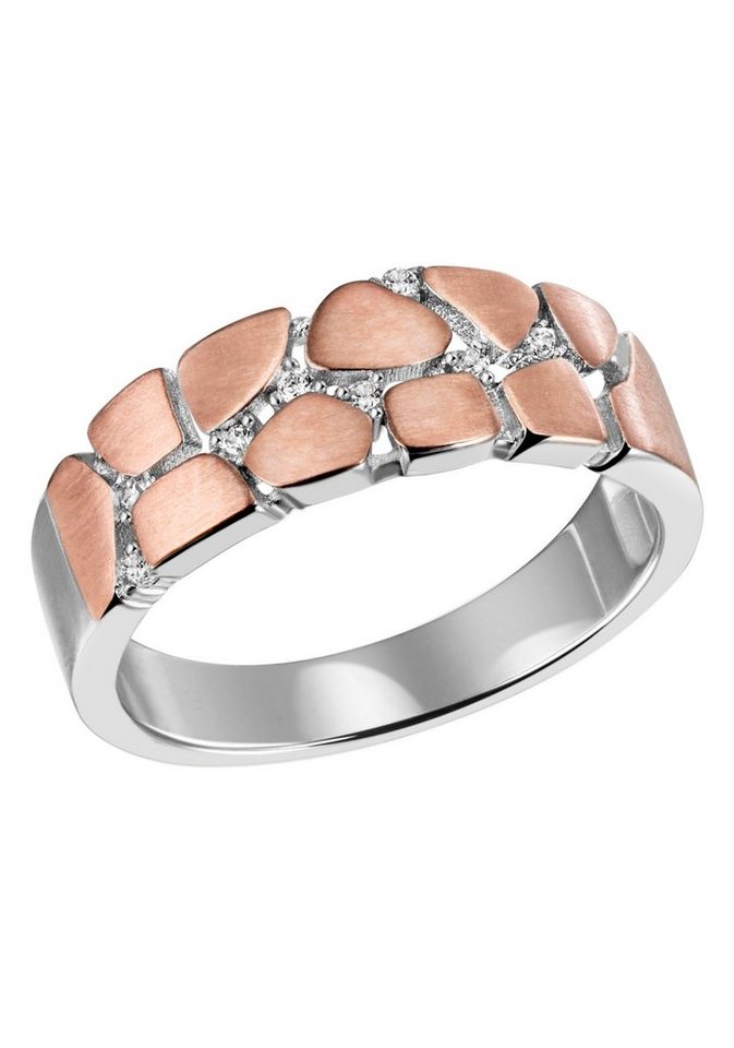 Firetti Fingerring Schmuck Geschenk Silber 925 Silberring Leopardenmuster, mit Zirkonia (synth) von Firetti