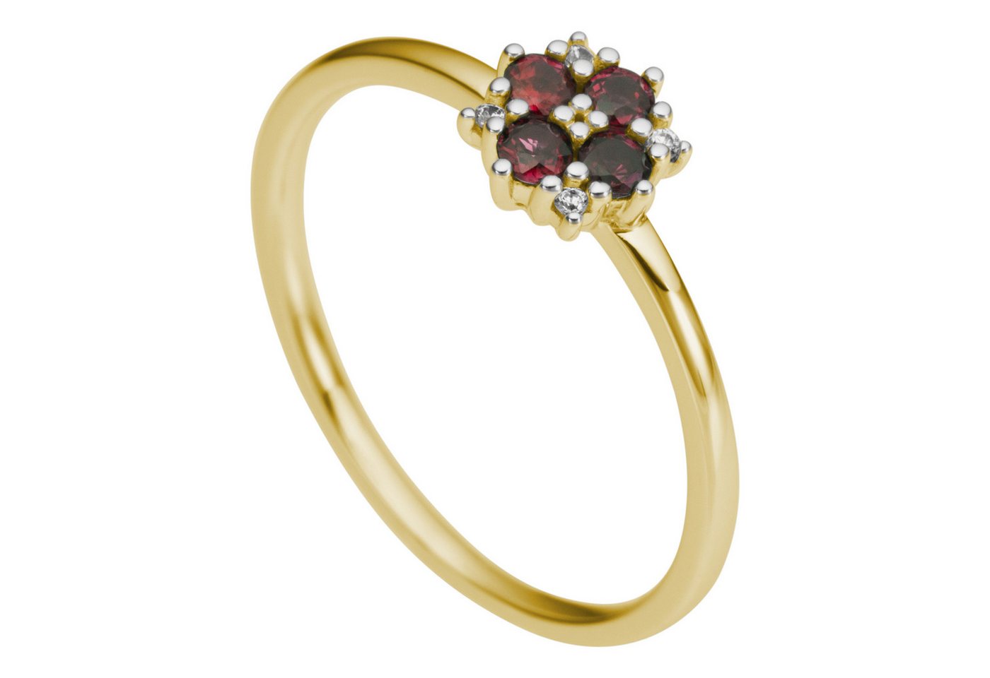 Firetti Fingerring Schmuck Geschenk Gold 333 oder 375 Damenring Goldring Blume, mit Rubin oder Saphir - mit Brillanten von Firetti