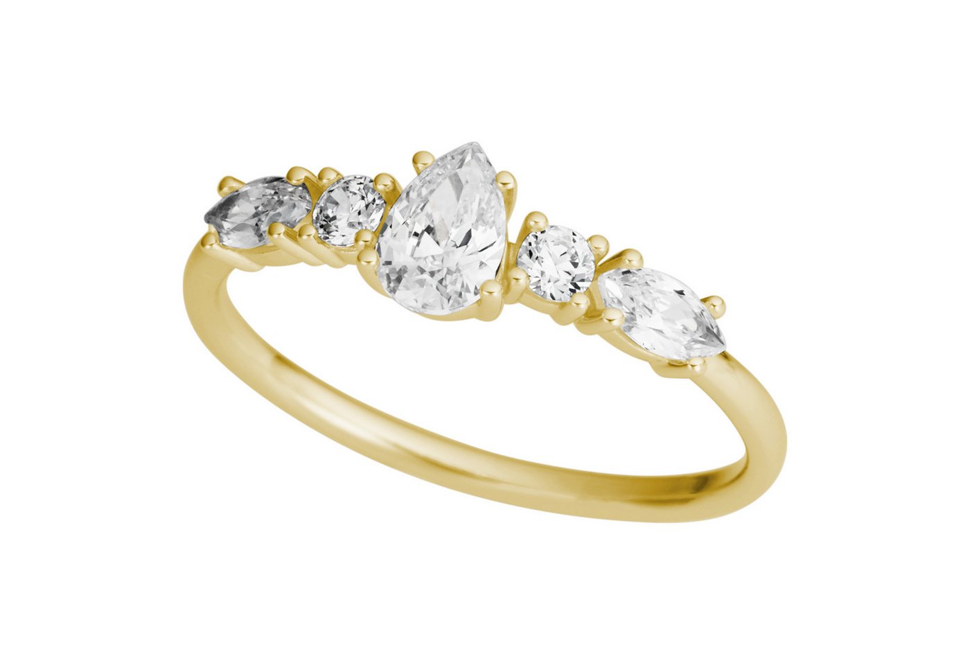 Firetti Fingerring Schmuck Geschenk Gold 375 Damenring Goldring Fantasie, mit Zirkonia (synth) von Firetti