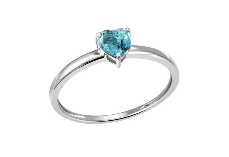 Firetti Fingerring Schmuck Geschenk Gold 375 Damenring Ring Beisteckring Herz, mit Topas (behandelt), London Blue Topas oder Granat von Firetti