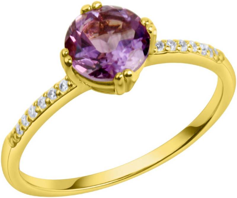 Firetti Fingerring Schmuck Geschenk Silber 925 Damenring Ring, mit Citrin oder Amethyst und Zirkonia (synth) von Firetti