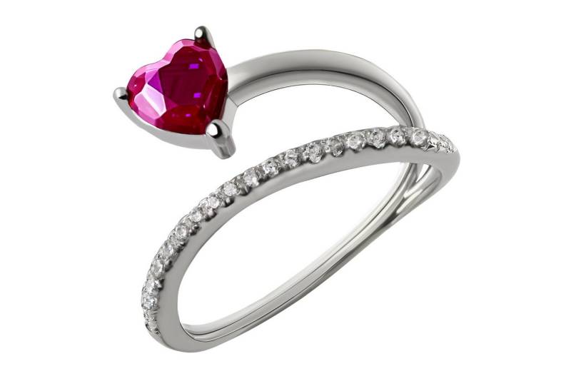 Firetti Fingerring Schmuck Geschenk Silber 925 Damenring Ring Herz, mit Zirkonia (synth) von Firetti