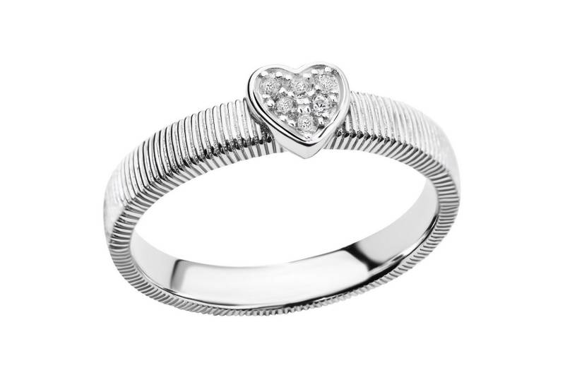 Firetti Fingerring Schmuck Geschenk Silber 925 Damenring Ring Herz, mit Zirkonia (synth) von Firetti