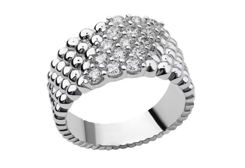Firetti Fingerring Schmuck Geschenk Silber 925 Damenring Ring Kugeln rund, mit Zirkonia (synth) von Firetti