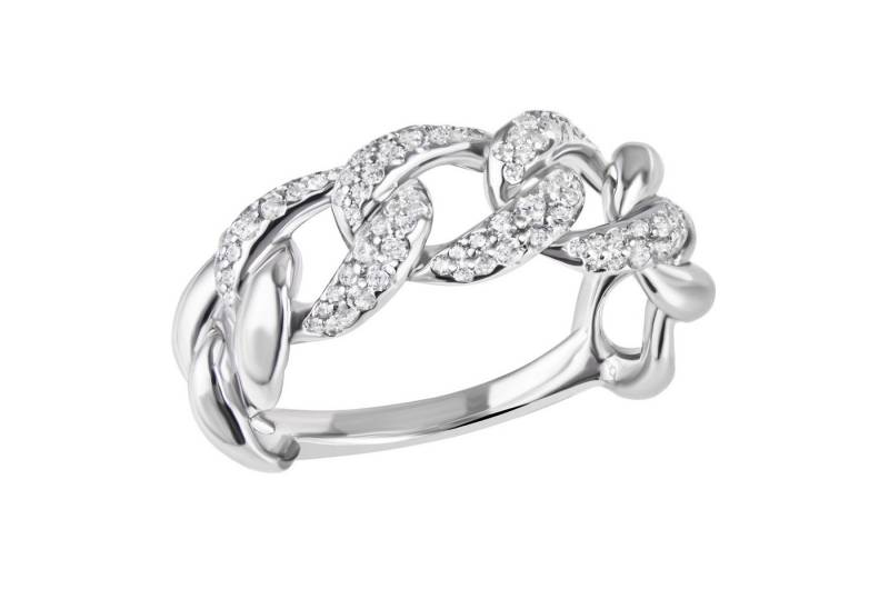 Firetti Fingerring Schmuck Geschenk Silber 925 Damenring Ring Panzerkette, mit Zirkonia (synth) von Firetti