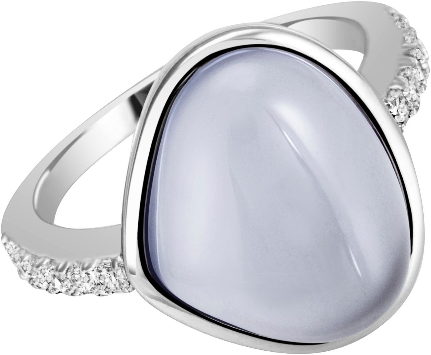 Firetti Fingerring Schmuck Geschenk Silber 925 Silberring Ring, mit Chalcedon oder Rosenquarz und Zirkonia (synth) von Firetti