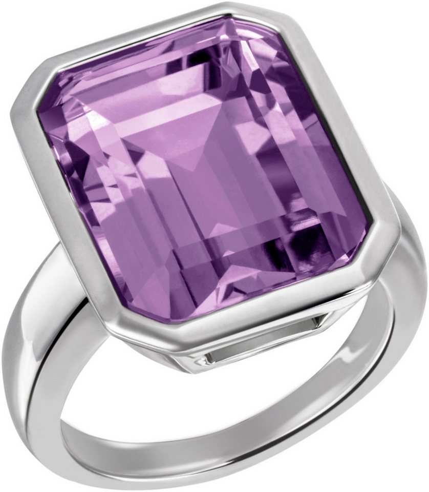 Firetti Fingerring Schmuck Geschenk Silber 925 Silberring Ring Quadrat, mit Amethyst oder Topas von Firetti