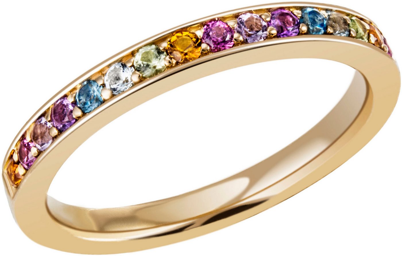 Firetti Fingerring Schmuck Geschenk Silber 925 Silberring Ring Regenbogen, mit Amethyst, Rhodolith, Citrin, Peridot, Topas Firetti Fingerring Schmuck Geschenk Silber 925 Silberring Ring Regenbogen, mit Amethyst, Rhodolith, Citrin, Peridot, Topas von Firetti