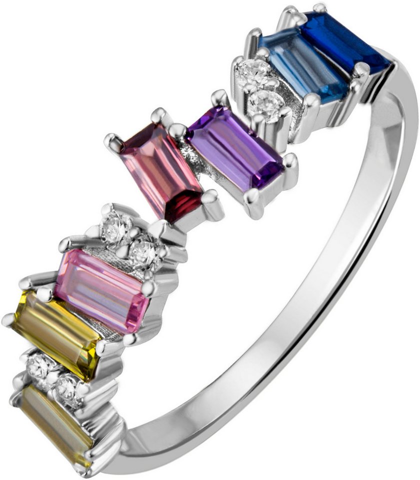 Firetti Fingerring Schmuck Geschenk Silber 925 Silberring Ring Regenbogen, mit Zirkonia (synth) von Firetti