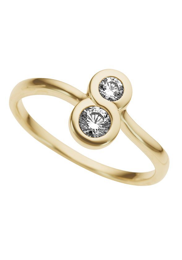 Firetti Fingerring Schmuck Geschenk Gold 333 Damenring Goldring Infinity Schleife, mit Zirkonia (synth) von Firetti