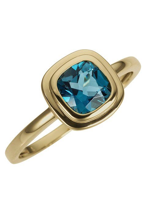 Firetti Fingerring Schmuck Geschenk Gold 333 Damenring Goldring Edelstein Farbstein, mit Blautopas von Firetti