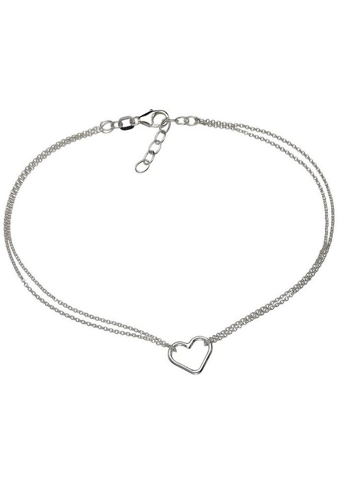 Firetti Fußkette Schmuck Geschenk Silber 925 Körperschmuck Herz+LIEBE Ankerkette von Firetti