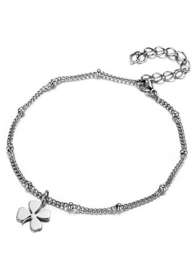 Firetti Fußkette Schmuck Geschenk Körperschmuck Kleeblatt, Panzerkette von Firetti