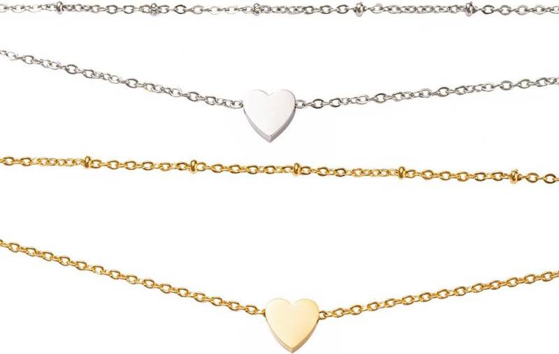 Firetti Fußketten Set Schmuck Geschenk Körperschmuck Herz (Set, 2-tlg) von Firetti