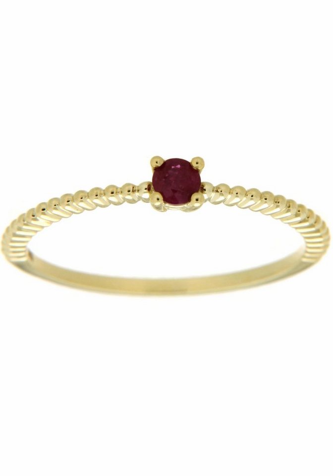 Firetti Goldring Schmuck Geschenk Gold 333 Damenring Goldring Edelstein Farbstein, mit Rubin von Firetti