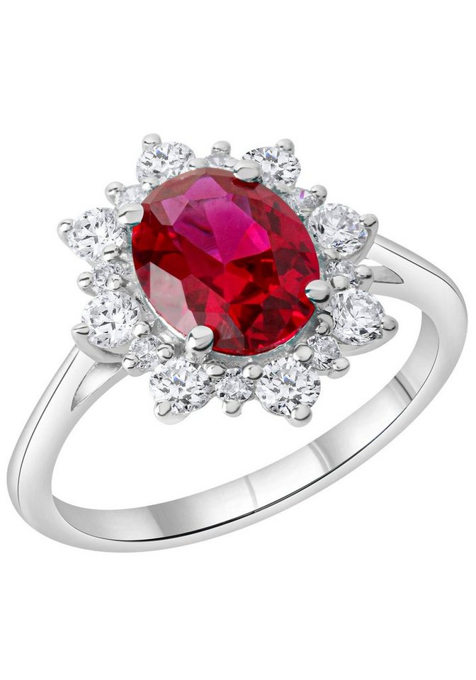 Firetti Goldring Schmuck Geschenk Gold 375 Damenring Goldring Edelstein Farbstein Rubin, mit Rubin oder Spinell (synth), Zirkonia (synth) Firetti Goldring Schmuck Geschenk Gold 375 Damenring Goldring Edelstein Farbstein Rubin, mit Rubin oder Spinell (synth), Zirkonia (synth) von Firetti