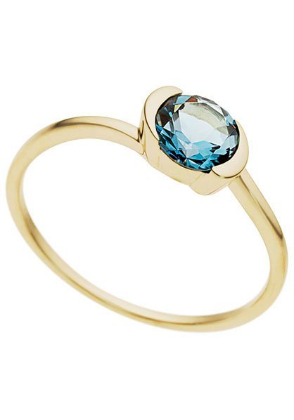 Firetti Goldring Schmuck Geschenk Gold 333 Damenring Goldring Edelstein Farbstein, mit Blautopas (behandelt) von Firetti