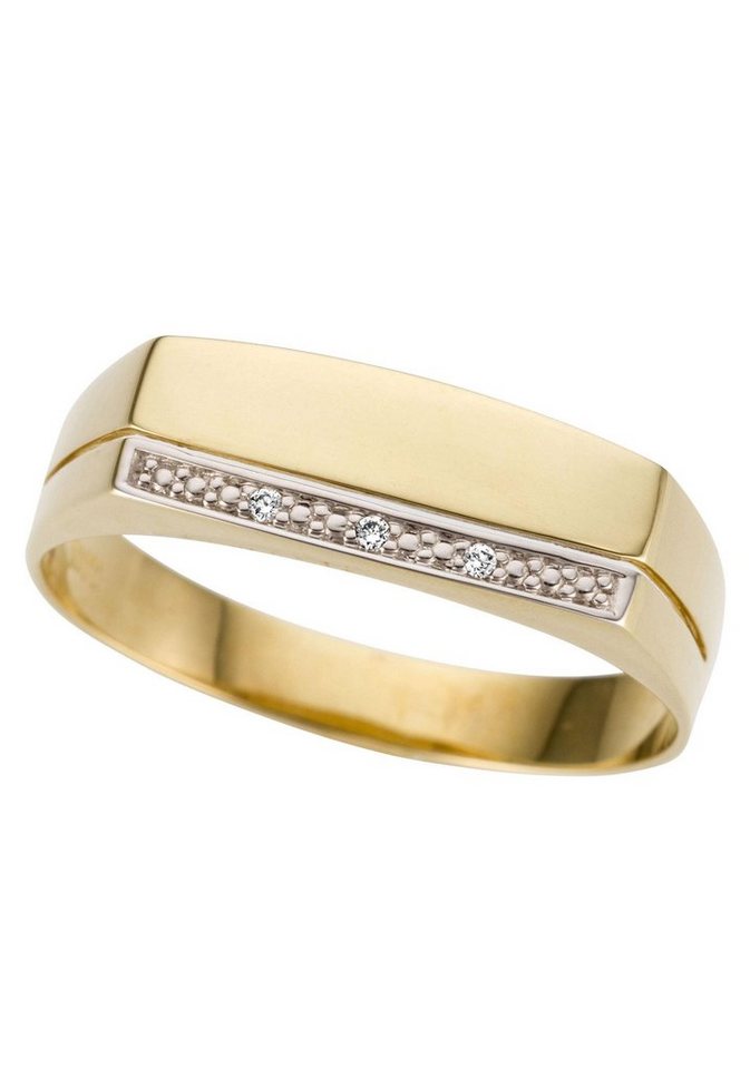 Firetti Goldring Schmuck Geschenk Gold 333 Herrenring Goldring Siegelring, mit Brillanten von Firetti