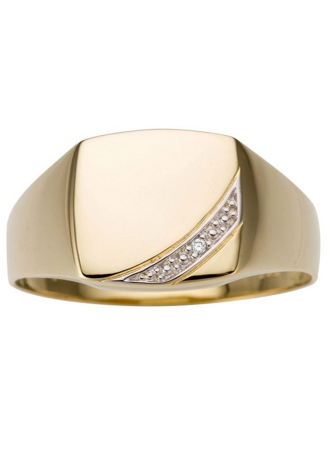 Firetti Goldring Schmuck Geschenk Gold 333 Herrenring Goldring Siegelring, mit Brillant von Firetti