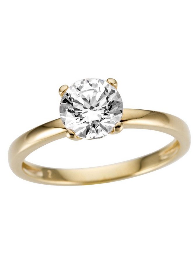 Firetti Goldring Schmuck Geschenk Gold 333 Damenring Verlobungsring Goldring Solitär, mit Zirkonia (synth) von Firetti