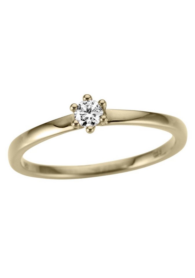 Firetti Goldring Schmuck Geschenk Gold 333 Damenring Verlobungsring Goldring Solitär, mit Brillant von Firetti