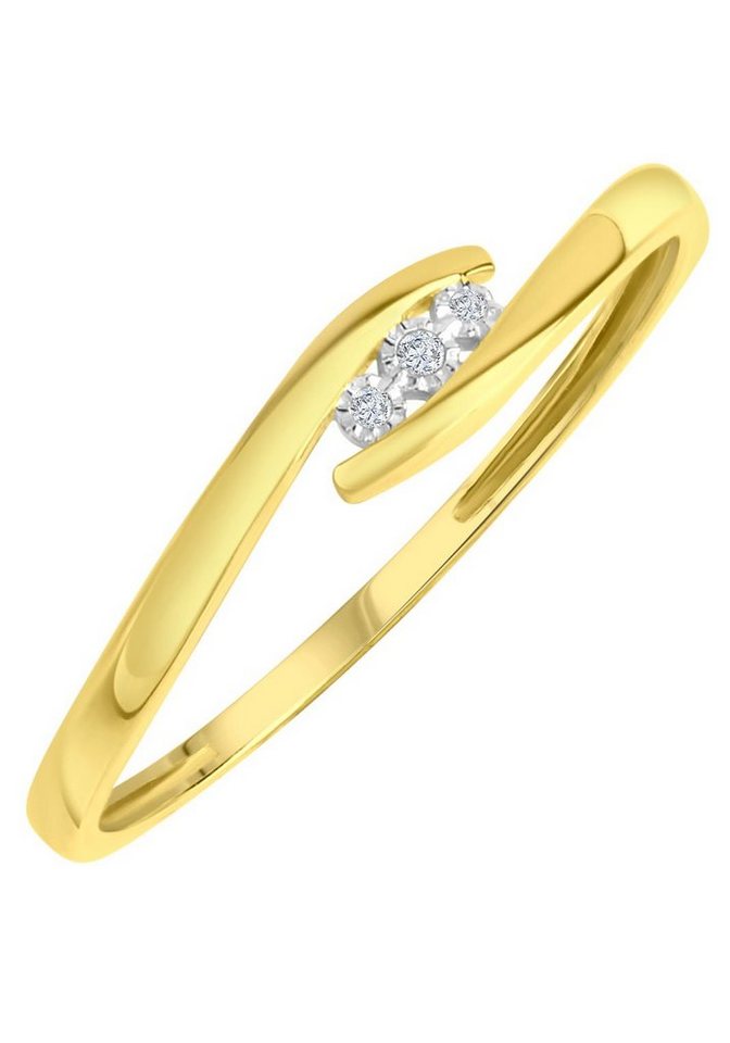 Firetti Goldring Schmuck Geschenk Gold 375 Damenring Goldring, mit Diamanten von Firetti