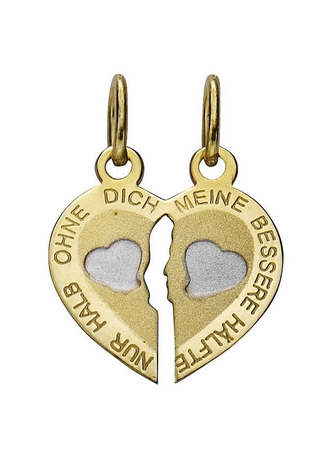 Firetti Herzanhänger Schmuck Geschenk Gold 333 Anhänger für Kette Herz, Anhänger teilbar von Firetti