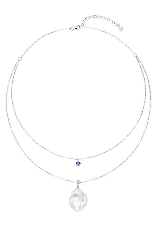 Firetti Kette mit Anhänger Schmuck Geschenk, Halskette Perle mehrreihig, Made in Germany - mit Edelstein - mit Süßwasserzuchtperle von Firetti