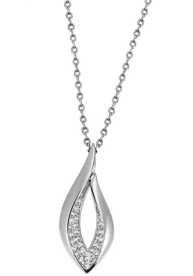 Firetti Kette mit Anhänger Schmuck Geschenk Silber 925 Halsschmuck Halskette Ankerkette Elipse, mit Zirkonia (synth) von Firetti