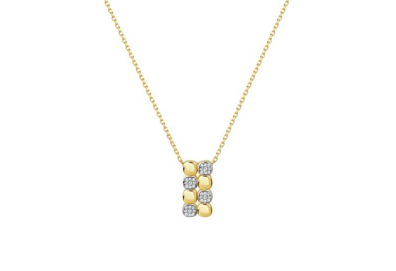 Firetti Kette mit Anhänger Geschenk Silber 925 Halsschmuck Halskette Ankerkette Vierecke bicolor, mit Zirkonia (synth) von Firetti